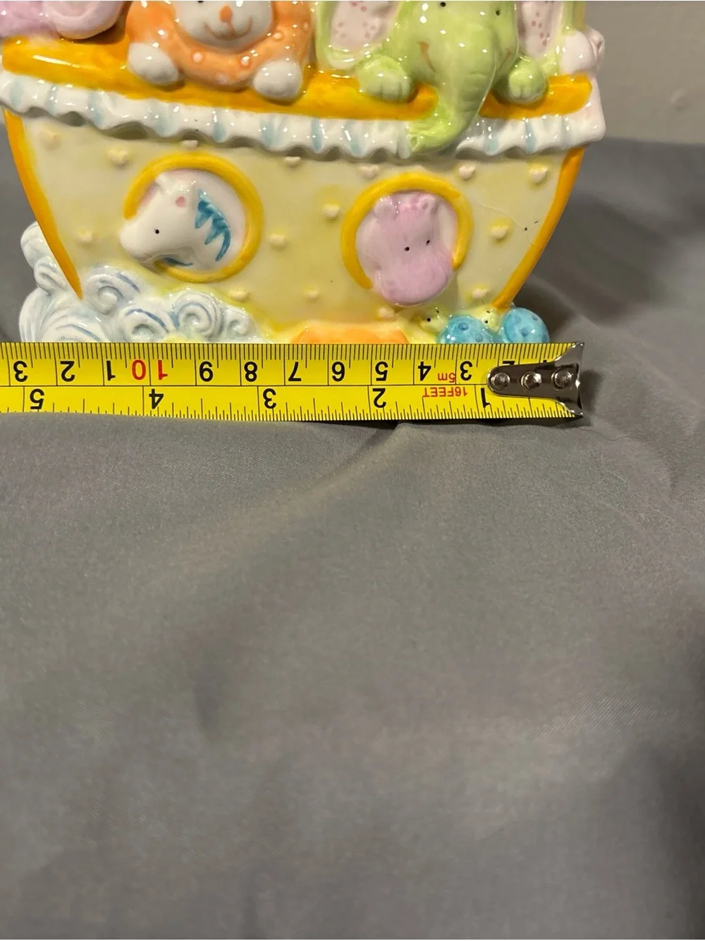 Pastel Animal Ark Ceramic Money Bank - Yellow, Pink, Green